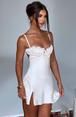 L.F Sherise Mini Dress Lightweight Satin Underwired Ivory