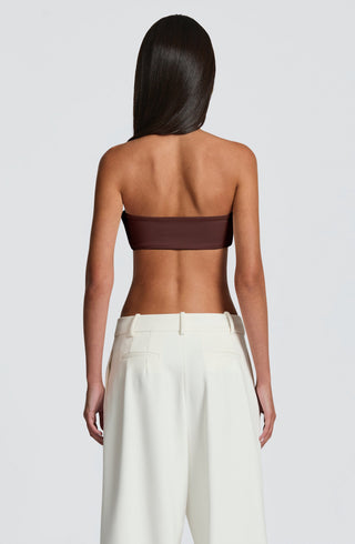 L.F Simi Strapless Micro Bandeau Top Plum Brown