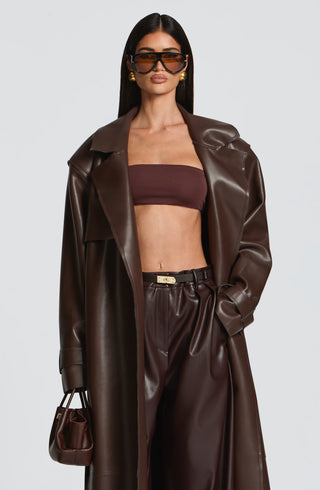 L.F Simi Strapless Micro Bandeau Top Plum Brown