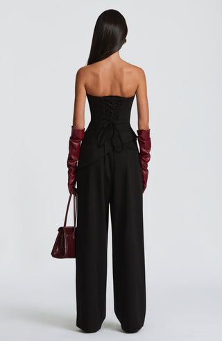 S.M Sloan Strapless Longline Top Structured Suiting Black
