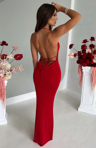 M.T Talisa Maxi Dress Textured Jersey Shine Red