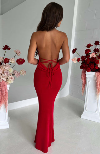 M.T Talisa Maxi Dress Textured Jersey Shine Red