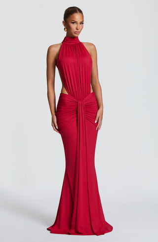 DIA Thekla Maxi Dress Stretch Slinky Jersey Red