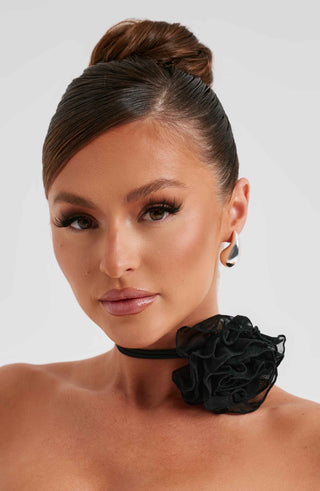 M.T Tilli Floral Neck Tie Black One Size
