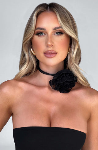 M.T Tilli Floral Neck Tie Black One Size