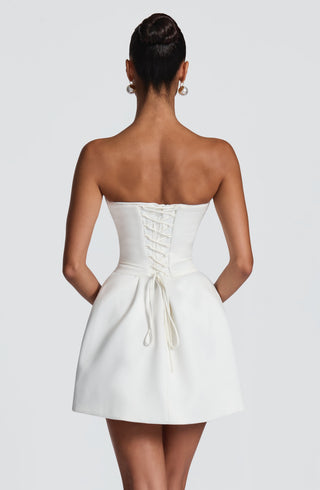 T.X Torin Mini Dress Duchess Satin Corset Ivory