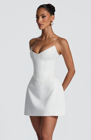 T.X Torin Mini Dress Duchess Satin Corset Ivory