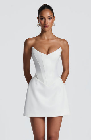 T.X Torin Mini Dress Duchess Satin Corset Ivory