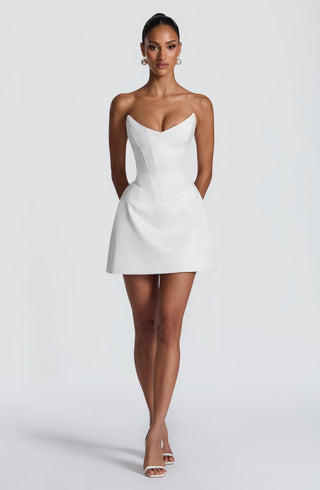 T.X Torin Mini Dress Duchess Satin Corset Ivory