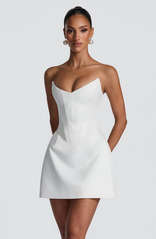 T.X Torin Mini Dress Duchess Satin Corset Ivory