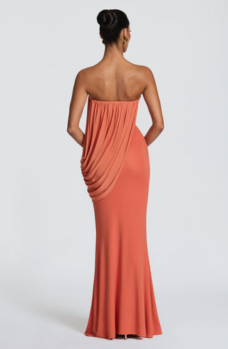 L.F Vienna Maxi Dress Double-Layer Modal Jersey Burnt Orange