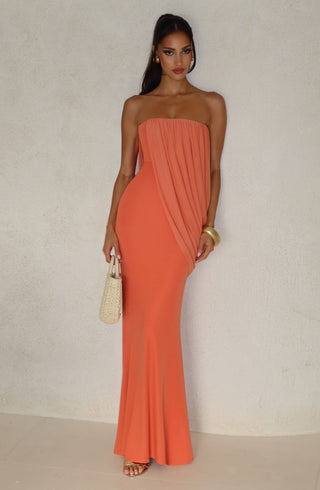 L.F Vienna Maxi Dress Double-Layer Modal Jersey Burnt Orange