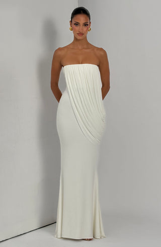 L.F Vienna Maxi Dress Double-Layer Modal Jersey Ivory