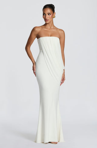 L.F Vienna Maxi Dress Double-Layer Modal Jersey Ivory