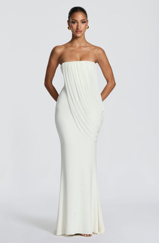 L.F Vienna Maxi Dress Double-Layer Modal Jersey Ivory